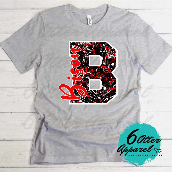 Bison Red B Splatter