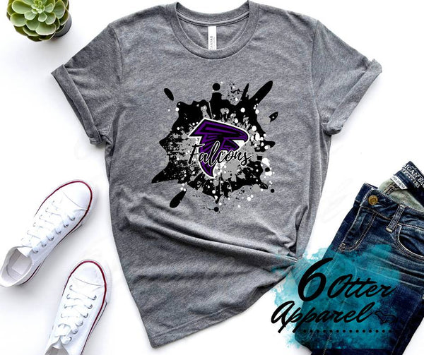 Hitchcock Co Falcons Logo Paint Splatter