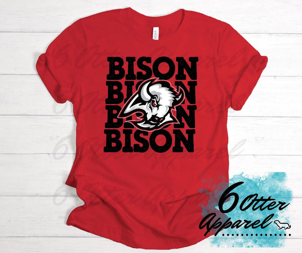 Bison Stacked Mascot
