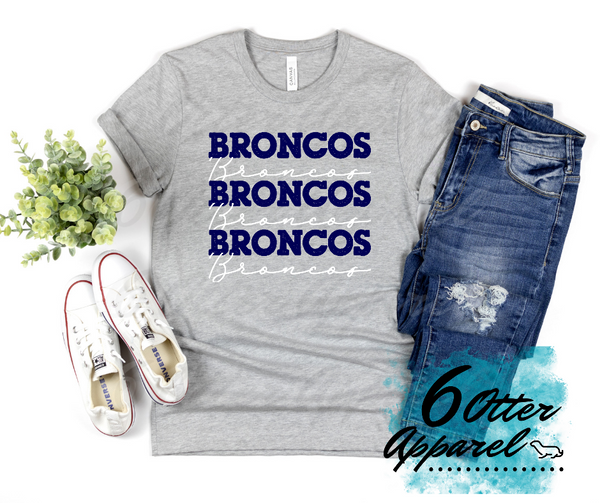 Broncos Stacked Cursive
