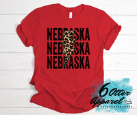 Leopard Nebraska Lightning Bolt