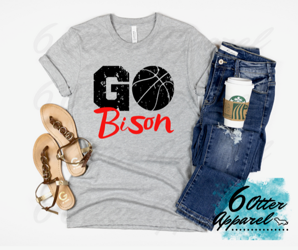 Go Bison-Basketball black