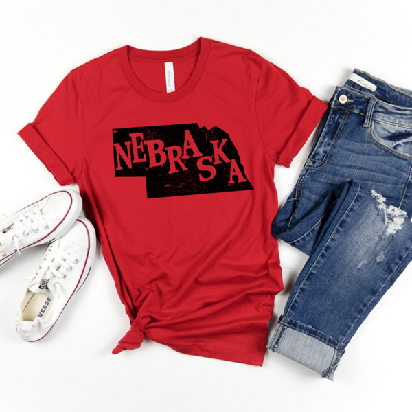 Distressed Nebraska- Black